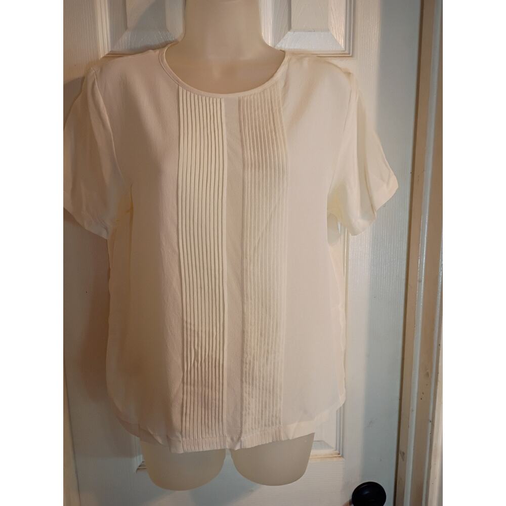 Stephanie Andrews Top Silk Buttery Yellow Sz S Spring Feminine Sheer